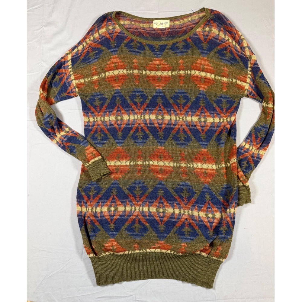 Denim & Supply Ralph Lauren Southwestern Geometric Knit Tunic Sweater Medium